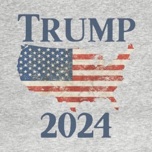 Vintage Trump 2024 US American Flag 2024 Election T-Shirt